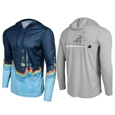 Otvorena mora-vojna-zelena ribarska majica s kapuljačom